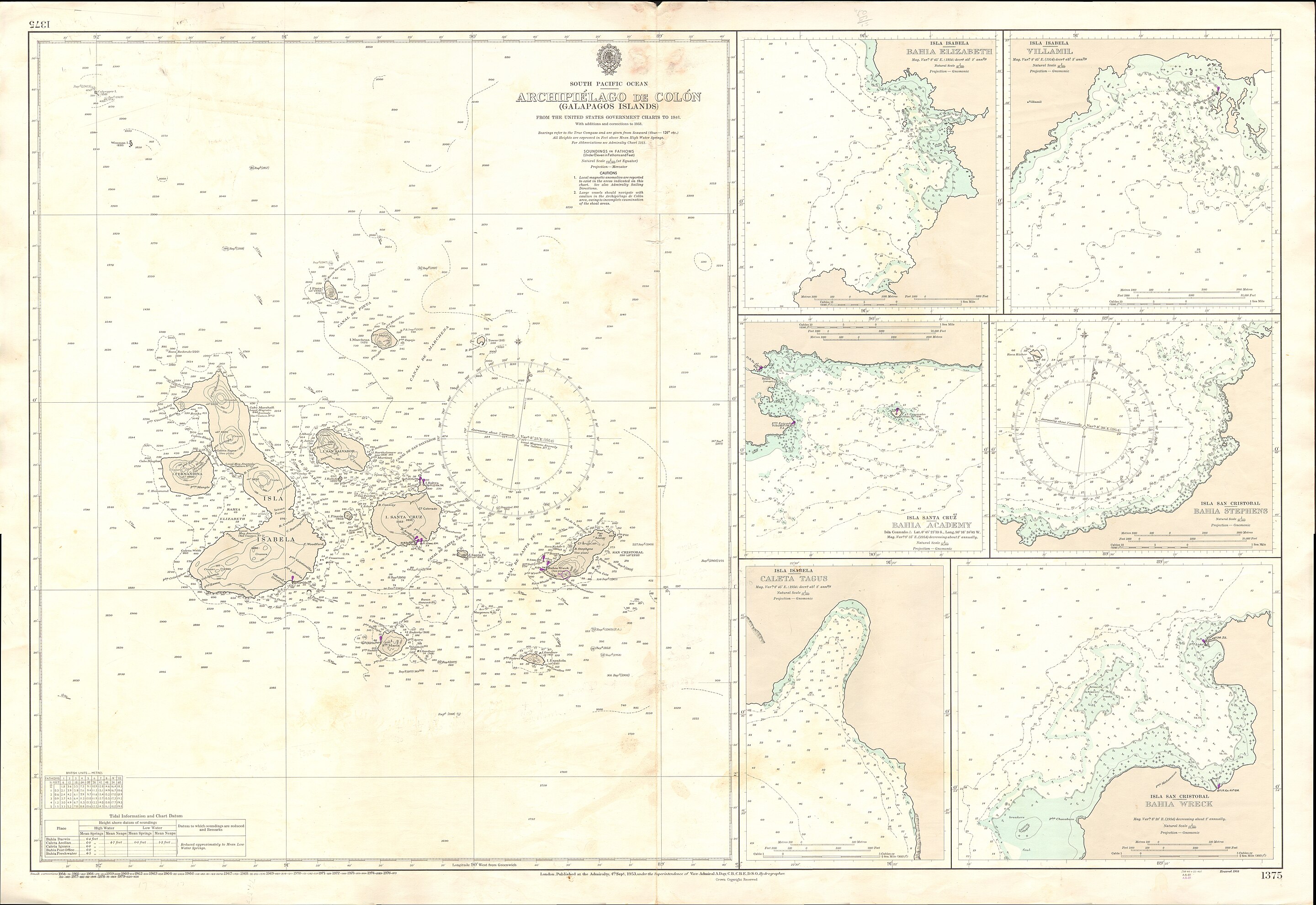 Historical Galapagos Nautical Chart